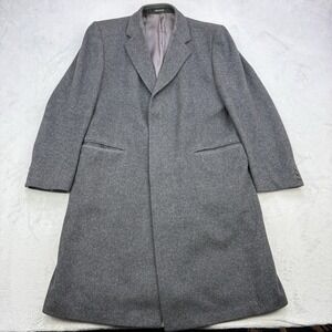 St Michael Coat Mens 42 Gray 100% Pure New Wool Made In The UK Vintage Trench